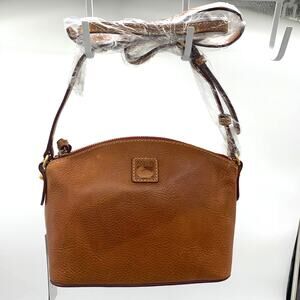 Dooney & Bourke Womens Crossbody Handbags Florentine Leather Suki Brown Natural